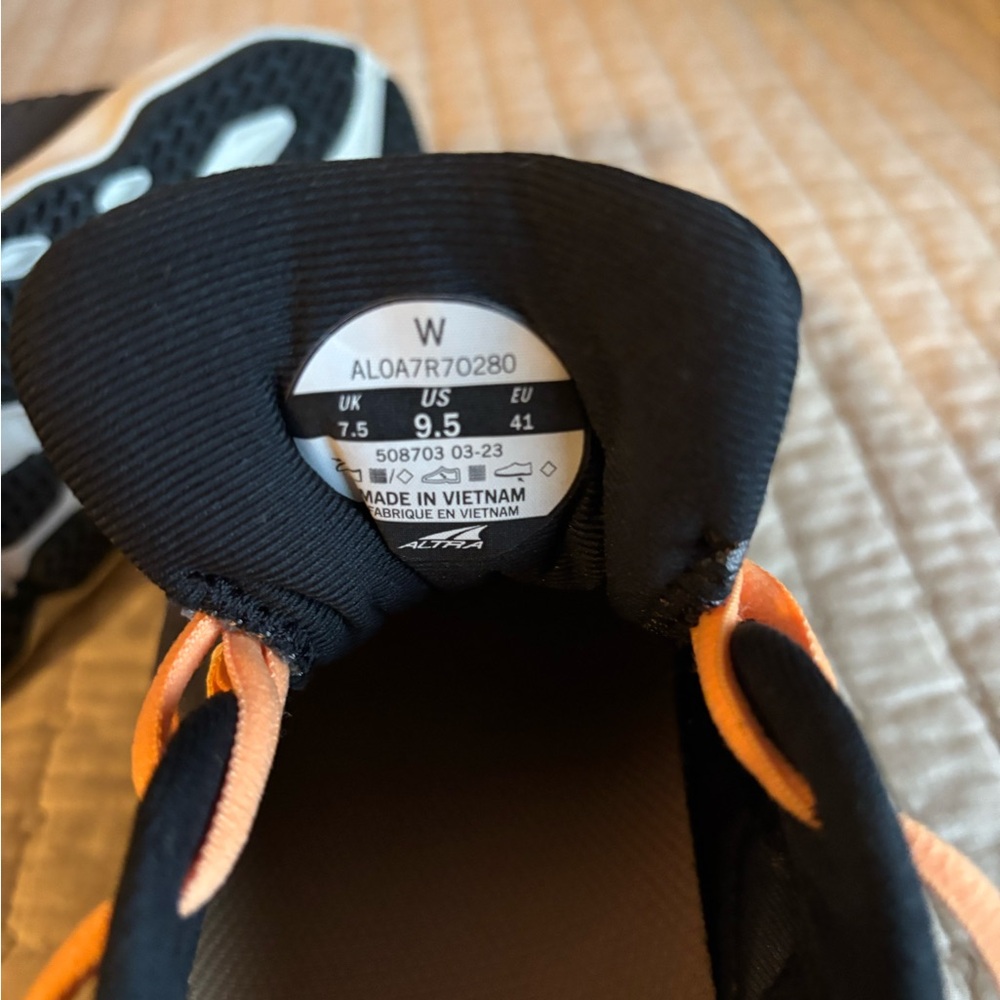 Altra Black and Orange Women's Sneakers - Picture 3 of 3